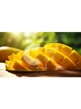 Σετ των 2 Intra Συλλεκτικό Ξύλινο Παζλ Plywood  4mm - Φρέσκο ​​μισό μάνγκο και φέτα πορτοκαλιού Σε Ξύλινο Κουτί - Διαστάσεις: 10x10 cm – 25 κομμάτια