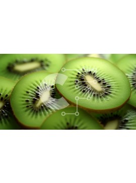 Σετ των 2 Intra Συλλεκτικό Ξύλινο Παζλ Plywood  4mm - Κοντινό πλάνο πράσινων φετών ακτινιδίων Σε Ξύλινο Κουτί - Διαστάσεις: 10x10 cm – 25 κομμάτια