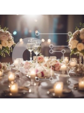 Σετ των 2 Intra Συλλεκτικό Ξύλινο Παζλ Plywood  4mm - Κομψή ρύθμιση τραπεζαρίας με κεριά και λουλούδια Σε Ξύλινο Κουτί - Διαστάσεις: 10x10 cm – 25 κομμάτια