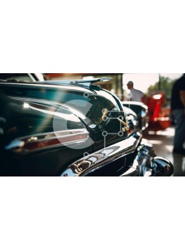 Intra Συλλεκτικό Ξύλινο Παζλ Plywood  4mm - Κλασικό μαύρο και ασημί αυτοκίνητο που εμφανίζεται σε εσωτερικούς χώρους Σε Ξύλινο Κουτί - Διαστάσεις Puzzle: 10x10 cm – 25 κομμάτια