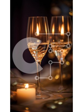 Intra Συλλεκτικό Ξύλινο Παζλ Plywood  4mm - Κομψό δείπνο με ποτήρια κρασιού και κεριά Σε Ξύλινο Κουτί - Διαστάσεις: 10x10 cm – 25 κομμάτια