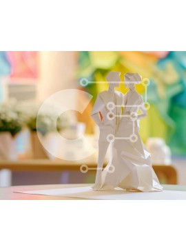 Intra Συλλεκτικό Ξύλινο Παζλ Plywood  4mm - Origami Γλυπτό Άνδρας και Γυναίκας Σε Ξύλινο Κουτί - Διαστάσεις Puzzle: 10x10 cm – 25 κομμάτια