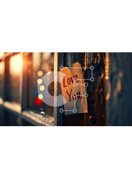 Intra Συλλεκτικό Ξύλινο Παζλ Plywood  4mm - Μήνυμα καρδιάς 'Love You' στην πόρτα του διαμερίσματος Σε Ξύλινο Κουτί - Διαστάσεις Puzzle: 10x10 cm – 25 κομμάτια