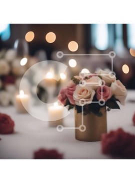 Σετ των 2 Intra Συλλεκτικό Ξύλινο Παζλ Plywood  4mm - Κομψή επιτραπέζια ρύθμιση με κεριά και τριαντάφυλλα Σε Ξύλινο Κουτί - Διαστάσεις: 10x10 cm – 25 κομμάτια