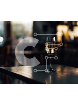 Σετ των 2 Intra Συλλεκτικό Ξύλινο Παζλ Plywood  4mm - Ποτήρι σαμπάνιας σε ξύλινο τραπέζι Σε Ξύλινο Κουτί - Διαστάσεις: 10x10 cm – 25 κομμάτια