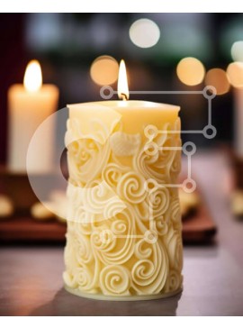 Σετ των 2 Intra Συλλεκτικό Ξύλινο Παζλ Plywood  4mm - Κομψή επίδειξη κεριών στο τραπέζι φαγητού Σε Ξύλινο Κουτί - Διαστάσεις: 10x10 cm – 25 κομμάτια