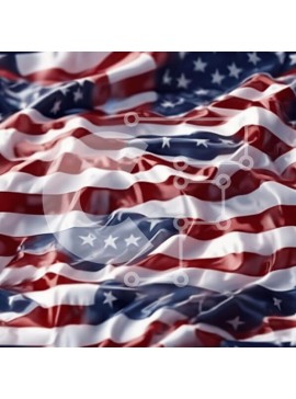 Intra Συλλεκτικό Ξύλινο Παζλ Plywood  4mm - Αμερικανική σημαία από κοντά με κύματα και κυματισμούς Σε Ξύλινο Κουτί - Διαστάσεις Puzzle: 10x10 cm – 25 κομμάτια