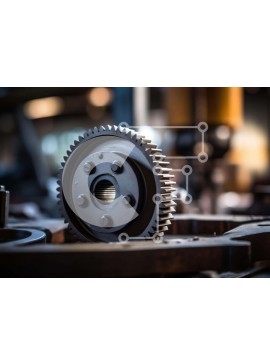 Intra Συλλεκτικό Ξύλινο Παζλ Plywood  4mm - Μαύρο εργαλείο σε βιομηχανική μηχανή Σε Ξύλινο Κουτί - Διαστάσεις Puzzle: 10x10 cm – 25 κομμάτια