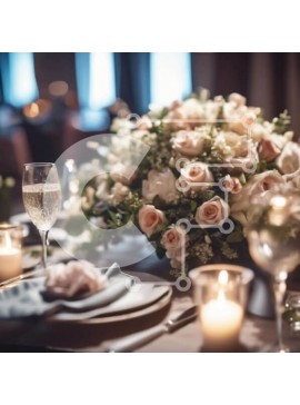 Σετ των 2 Intra Συλλεκτικό Ξύλινο Παζλ Plywood  4mm - Ρομαντικό δείπνο με κεριά και τριαντάφυλλα Σε Ξύλινο Κουτί - Διαστάσεις: 10x10 cm – 25 κομμάτια