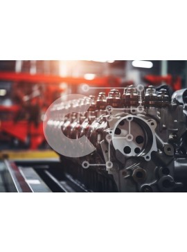 Intra Συλλεκτικό Ξύλινο Παζλ Plywood  4mm - Μπλοκ κινητήρων σε εγκαταστάσεις κατασκευής αυτοκινήτων Σε Ξύλινο Κουτί - Διαστάσεις Puzzle: 10x10 cm – 25 κομμάτια