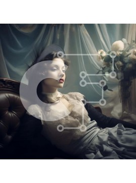 Σετ των 2 Intra Συλλεκτικό Ξύλινο Παζλ Plywood  4mm - Κομψή γυναίκα με vintage φόρεμα Σε Ξύλινο Κουτί - Διαστάσεις: 10x10 cm – 25 κομμάτια