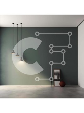 Intra Συλλεκτικό Ξύλινο Παζλ Plywood  4mm - Εσωτερικό δωματίου με πράσινο τοίχο, φωτιστικά, καρέκλα και μπάλες Σε Ξύλινο Κουτί - Διαστάσεις Puzzle: 10x10 cm – 25 κομμάτια