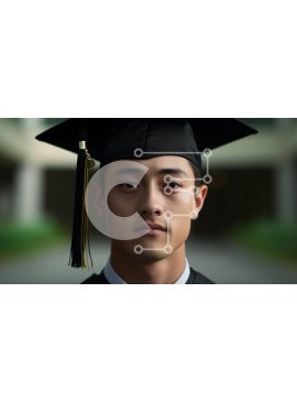 Intra Συλλεκτικό Ξύλινο Παζλ Plywood  4mm - Ασιάτης με φόρεμα αποφοίτησης Σε Ξύλινο Κουτί - Διαστάσεις Puzzle: 10x10 cm – 25 κομμάτια