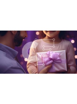 Intra Συλλεκτικό Ξύλινο Παζλ Plywood  4mm - Πατέρας και κόρη με κουτί δώρου Σε Ξύλινο Κουτί - Διαστάσεις Puzzle: 10x10 cm – 25 κομμάτια