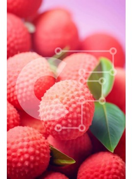 Σετ των 2 Intra Συλλεκτικό Ξύλινο Παζλ Plywood  4mm - Φρέσκα κόκκινα λίτσι με πράσινα φύλλα Σε Ξύλινο Κουτί - Διαστάσεις: 10x10 cm – 25 κομμάτια