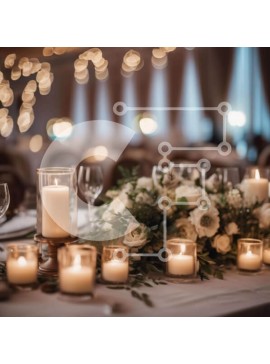 Intra Συλλεκτικό Ξύλινο Παζλ Plywood  4mm - Κομψή τραπεζαρία διακοσμημένη με κεριά, λουλούδια και ποτήρια κρασιού Σε Ξύλινο Κουτί - Διαστάσεις Puzzle: 10x10 cm – 25 κομμάτια