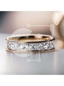 Σετ των 2 Intra Συλλεκτικό Ξύλινο Παζλ Plywood  4mm - Κίτρινο χρυσό γαμήλιο λουράκι με διαμάντια Princess Cut Σε Ξύλινο Κουτί - Διαστάσεις: 10x10 cm – 25 κομμάτια