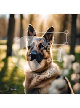 Intra Συλλεκτικό Ξύλινο Παζλ Plywood  4mm - Γερμανικός Ποιμενικός σκύλος σε εξωτερικούς χώρους στη φύση Σε Ξύλινο Κουτί - Διαστάσεις: 10x10 cm – 25 κομμάτια