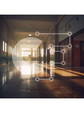 Intra Συλλεκτικό Ξύλινο Παζλ Plywood  4mm - Μακρύς άδειος διάδρομος με ξύλινες πόρτες και παράθυρα Σε Ξύλινο Κουτί - Διαστάσεις Puzzle: 10x10 cm – 25 κομμάτια