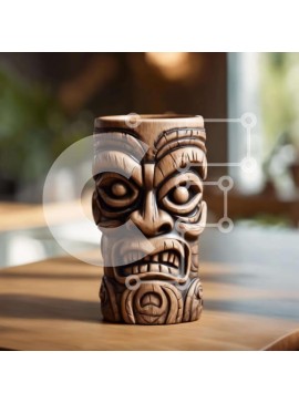 Intra Συλλεκτικό Ξύλινο Παζλ Plywood  4mm - Ξύλινη οθόνη Tiki Cup Σε Ξύλινο Κουτί - Διαστάσεις: 10x10 cm – 25 κομμάτια