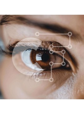 Σετ των 2 Intra Συλλεκτικό Ξύλινο Παζλ Plywood  4mm - Κοντινό πλάνο ενός γυναικείου καφέ ματιού με μακριές βλεφαρίδες Σε Ξύλινο Κουτί - Διαστάσεις: 10x10 cm – 25 κομμάτια