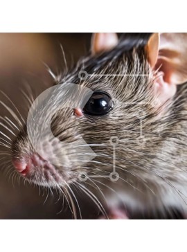 Intra Συλλεκτικό Ξύλινο Παζλ Plywood  4mm - Κοντινή εικόνα ενός γκρίζου αρουραίου με μαύρες κηλίδες Σε Ξύλινο Κουτί - Διαστάσεις: 10x10 cm – 25 κομμάτια