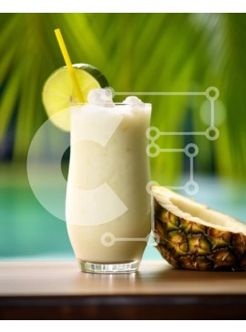 Σετ των 2 Intra Συλλεκτικό Ξύλινο Παζλ Plywood  4mm - Δροσιστικό Milkshake με λάιμ και ανανά δίπλα στην πισίνα Σε Ξύλινο Κουτί - Διαστάσεις: 10x10 cm – 25 κομμάτια