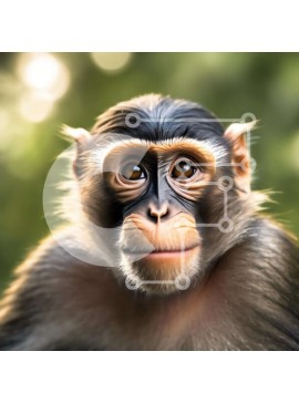 Intra Συλλεκτικό Ξύλινο Παζλ Plywood  4mm - Αξιολάτρευτος πίθηκος κινηματογράφηση σε πρώτο πλάνο Σε Ξύλινο Κουτί - Διαστάσεις: 10x10 cm – 25 κομμάτια