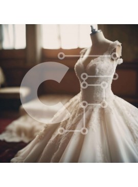 Σετ των 2 Intra Συλλεκτικό Ξύλινο Παζλ Plywood  4mm - Λευκό νυφικό που εμφανίζεται σε ένα κομψό δωμάτιο Σε Ξύλινο Κουτί - Διαστάσεις: 10x10 cm – 25 κομμάτια