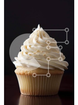 Σετ των 2 Intra Συλλεκτικό Ξύλινο Παζλ Plywood  4mm - Cupcake με White Frosting σε ημιτελές ξύλινο τραπέζι Σε Ξύλινο Κουτί - Διαστάσεις: 10x10 cm – 25 κομμάτια