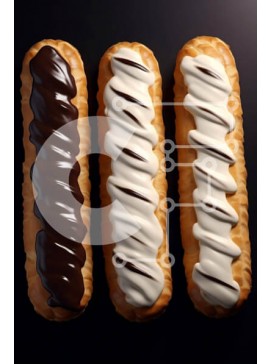 Σετ των 2 Intra Συλλεκτικό Ξύλινο Παζλ Plywood  4mm - Διάφορα γλυκά με σοκολάτα και παγωμένο σε μαύρη επιφάνεια Σε Ξύλινο Κουτί - Διαστάσεις: 10x10 cm – 25 κομμάτια