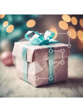 Intra Συλλεκτικό Ξύλινο Παζλ Plywood  4mm - Ροζ κουτί δώρου σε διακοσμημένο ξύλινο τραπέζι Σε Ξύλινο Κουτί - Διαστάσεις Puzzle: 10x10 cm – 25 κομμάτια