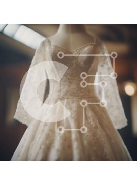 Σετ των 2 Intra Συλλεκτικό Ξύλινο Παζλ Plywood  4mm - Λευκό νυφικό που εμφανίζεται σε ένα άδειο δωμάτιο Σε Ξύλινο Κουτί - Διαστάσεις: 10x10 cm – 25 κομμάτια