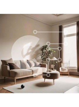 Intra Συλλεκτικό Ξύλινο Παζλ Plywood  4mm - Μπεζ σαλόνι με φυσικό φως και λευκό καναπέ Σε Ξύλινο Κουτί - Διαστάσεις Puzzle: 10x10 cm – 25 κομμάτια