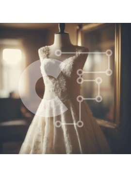 Σετ των 2 Intra Συλλεκτικό Ξύλινο Παζλ Plywood  4mm - Φόρεμα μανεκέν με λεπτομέρειες από δαντέλα Σε Ξύλινο Κουτί - Διαστάσεις: 10x10 cm – 25 κομμάτια