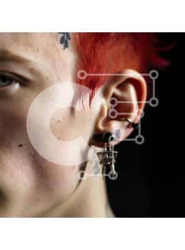 Intra Συλλεκτικό Ξύλινο Παζλ Plywood  4mm - Νεαρός άνδρας με κόκκινα μαλλιά και τατουάζ προσώπου Σε Ξύλινο Κουτί - Διαστάσεις Puzzle: 10x10 cm – 25 κομμάτια