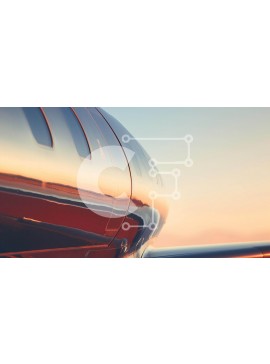 Intra Συλλεκτικό Ξύλινο Παζλ Plywood  4mm - Πτέρυγα αεροπλάνου που αιωρείται στον ουρανό του ηλιοβασιλέματος Σε Ξύλινο Κουτί - Διαστάσεις Puzzle: 10x10 cm – 25 κομμάτια