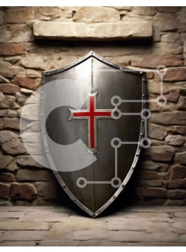 Intra Συλλεκτικό Ξύλινο Παζλ Plywood  4mm - Μεταλλική ασπίδα με σύμβολο σταυρού Σε Ξύλινο Κουτί - Διαστάσεις Puzzle: 10x10 cm – 25 κομμάτια