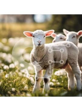 Intra Συλλεκτικό Ξύλινο Παζλ Plywood  4mm - Περίεργα πρόβατα στο χορτάρι Σε Ξύλινο Κουτί - Διαστάσεις: 10x10 cm – 25 κομμάτια
