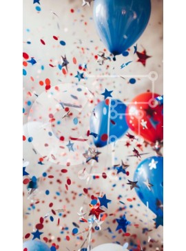 Intra Συλλεκτικό Ξύλινο Παζλ Plywood  4mm - Πολύχρωμα μπαλόνια και κομφετί διακόσμηση Σε Ξύλινο Κουτί - Διαστάσεις Puzzle: 10x10 cm – 25 κομμάτια