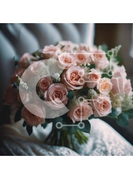 Σετ των 2 Intra Συλλεκτικό Ξύλινο Παζλ Plywood  4mm - Μπουκέτο με ροζ τριαντάφυλλα σε επενδυμένη καρέκλα Σε Ξύλινο Κουτί - Διαστάσεις: 10x10 cm – 25 κομμάτια