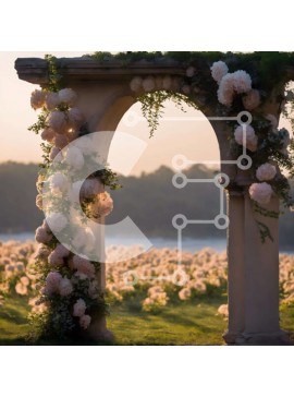 Intra Συλλεκτικό Ξύλινο Παζλ Plywood  4mm - Floral Arch σε ένα χορταριασμένο χωράφι Σε Ξύλινο Κουτί - Διαστάσεις: 10x10 cm – 25 κομμάτια