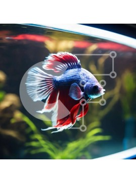 Intra Συλλεκτικό Ξύλινο Παζλ Plywood  4mm - Ζωντανά σιαμαία μαχητικά ψάρια στο ενυδρείο Σε Ξύλινο Κουτί - Διαστάσεις: 10x10 cm – 25 κομμάτια