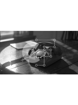 Intra Συλλεκτικό Ξύλινο Παζλ Plywood  4mm - Vintage παλιομοδίτικο τηλέφωνο σε ξύλινο τραπέζι Σε Ξύλινο Κουτί - Διαστάσεις Puzzle: 10x10 cm – 25 κομμάτια