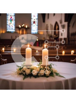 Intra Συλλεκτικό Ξύλινο Παζλ Plywood  4mm - Κεριά και κηροπήγια στην κενή εκκλησία Σε Ξύλινο Κουτί - Διαστάσεις Puzzle: 10x10 cm – 25 κομμάτια