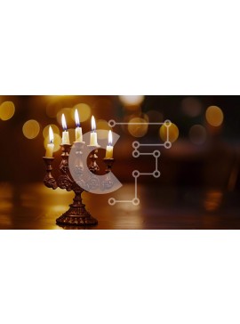 Intra Συλλεκτικό Ξύλινο Παζλ Plywood  4mm - Περίτεχνη Μενόρα με αναμμένα κεριά Σε Ξύλινο Κουτί - Διαστάσεις Puzzle: 10x10 cm – 25 κομμάτια