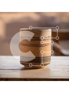 Intra Συλλεκτικό Ξύλινο Παζλ Plywood  4mm - Κεραμικό κύπελλο σε παλιό ξύλινο τραπέζι Σε Ξύλινο Κουτί - Διαστάσεις: 10x10 cm – 25 κομμάτια