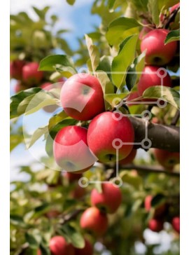 Σετ των 2 Intra Συλλεκτικό Ξύλινο Παζλ Plywood  4mm - Δέντρο με κόκκινα μήλα στον οπωρώνα Σε Ξύλινο Κουτί - Διαστάσεις: 10x10 cm – 25 κομμάτια