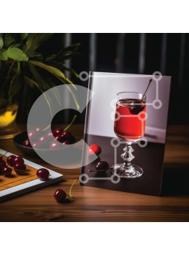 Σετ των 2 Intra Συλλεκτικό Ξύλινο Παζλ Plywood  4mm - Ποτήρι κόκκινο κρασί με κεράσια και φρούτα Σε Ξύλινο Κουτί - Διαστάσεις: 10x10 cm – 25 κομμάτια