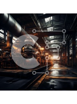 Intra Συλλεκτικό Ξύλινο Παζλ Plywood  4mm - Βιομηχανικό κτίριο με γραμμές τραίνων και σωλήνες Σε Ξύλινο Κουτί - Διαστάσεις Puzzle: 10x10 cm – 25 κομμάτια